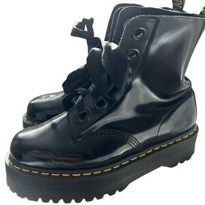 Dr. Martens Black Platform Lace-Up Boots